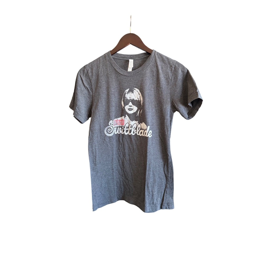 Taylor Swiftblade Graphic T-Shirt Charcoal Grey Small Bella Canvas Swiftie Shirt